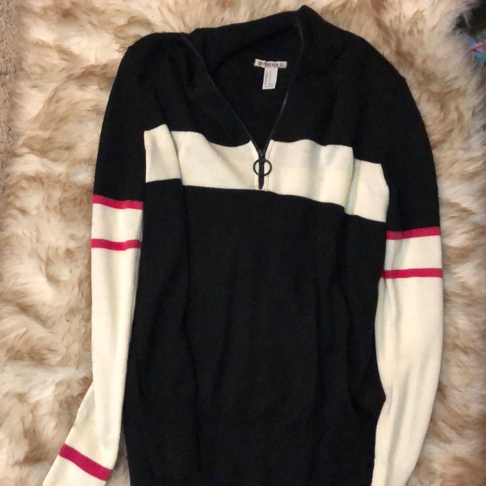 Striped quarter zip